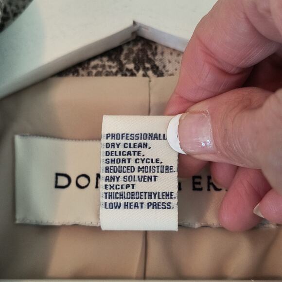 Doncaster Linen Blend Moto Jacket Wmn's Sz 16 Gray Brown Snakeskin print Blazer - Picture 12 of 16